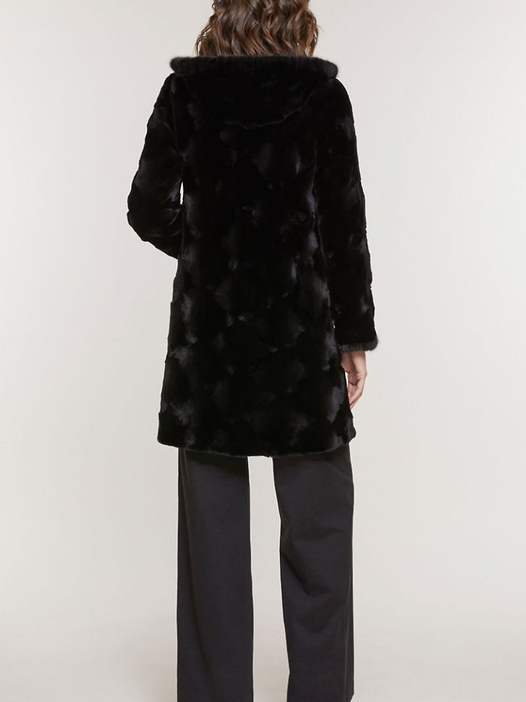 Overland, Betsy Reversible Hooded Mink Fur Coat, See Measurement Pics For Size — image 3 of 8